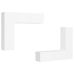 vidaXL Set Mobile TV 4 pz Bianco in Truciolato