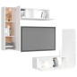 vidaXL Set Mobile TV 4 pz Bianco in Truciolato vidaXL Set Mobile TV 4 pz Bianco in Truciolato