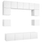 vidaXL Set Mobile TV 8 pz Bianco in Truciolato vidaXL Set Mobile TV 8 pz Bianco in Truciolato