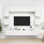 vidaXL Set Mobile TV 8 pz Bianco in Truciolato vidaXL Set Mobile TV 8 pz Bianco in Truciolato