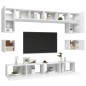 vidaXL Set Mobile TV 8 pz Bianco in Truciolato vidaXL Set Mobile TV 8 pz Bianco in Truciolato