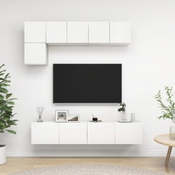 vidaXL Set di Mobili Porta TV 5 pz Bianco in Legno Multistrato