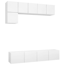 vidaXL Set di Mobili Porta TV 5 pz Bianco in Legno Multistrato