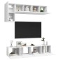 vidaXL Set di Mobili Porta TV 5 pz Bianco in Legno Multistrato vidaXL Set di Mobili Porta TV 5 pz Bianco in Legno Multistrato