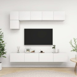 vidaXL Set Mobili Porta TV 5 pz Bianco in Legno Multistrato