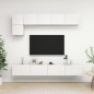 vidaXL Set Mobili Porta TV 5 pz Bianco in Legno Multistrato vidaXL Set Mobili Porta TV 5 pz Bianco in Legno Multistrato