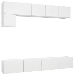 vidaXL Set Mobili Porta TV 5 pz Bianco in Legno Multistrato