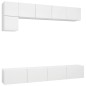 vidaXL Set Mobili Porta TV 5 pz Bianco in Legno Multistrato vidaXL Set Mobili Porta TV 5 pz Bianco in Legno Multistrato