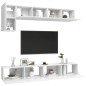 vidaXL Set Mobili Porta TV 5 pz Bianco in Legno Multistrato vidaXL Set Mobili Porta TV 5 pz Bianco in Legno Multistrato