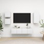 vidaXL Set Mobile TV 5 pz Bianco in Truciolato vidaXL Set Mobile TV 5 pz Bianco in Truciolato