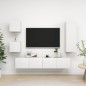 vidaXL Set di Mobili Porta TV 5 pz Bianco in Legno Multistrato