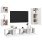 vidaXL Set di Mobili Porta TV 5 pz Bianco in Legno Multistrato