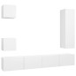 vidaXL Set Mobile TV 5 pz Bianco in Truciolato
