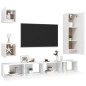 vidaXL Set Mobile TV 5 pz Bianco in Truciolato