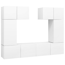 vidaXL Set Mobili TV 6 pz Bianco in Truciolato
