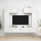vidaXL Set Mobile TV 6 pz Bianco in Truciolato vidaXL Set Mobile TV 6 pz Bianco in Truciolato