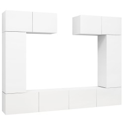 vidaXL Set Mobile TV 6 pz Bianco in Truciolato