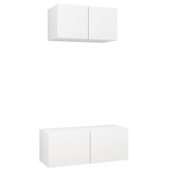 vidaXL Set Mobili Porta TV 2 pz Bianco in Legno Multistrato