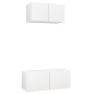 vidaXL Set Mobili Porta TV 2 pz Bianco in Legno Multistrato vidaXL Set Mobili Porta TV 2 pz Bianco in Legno Multistrato