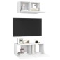vidaXL Set Mobili Porta TV 2 pz Bianco in Legno Multistrato vidaXL Set Mobili Porta TV 2 pz Bianco in Legno Multistrato