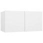 vidaXL Set Mobili Porta TV 2 pz Bianco in Legno Multistrato vidaXL Set Mobili Porta TV 2 pz Bianco in Legno Multistrato