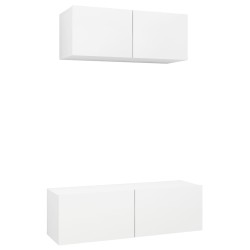 vidaXL Set Mobili Porta TV 2 pz Bianco in Legno Multistrato