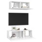 vidaXL Set Mobili Porta TV 2 pz Bianco in Legno Multistrato vidaXL Set Mobili Porta TV 2 pz Bianco in Legno Multistrato