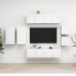vidaXL Set Mobile TV 8 pz Bianco in Truciolato vidaXL Set Mobile TV 8 pz Bianco in Truciolato