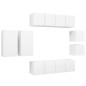 vidaXL Set Mobile TV 8 pz Bianco in Truciolato vidaXL Set Mobile TV 8 pz Bianco in Truciolato
