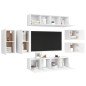 vidaXL Set Mobile TV 8 pz Bianco in Truciolato vidaXL Set Mobile TV 8 pz Bianco in Truciolato
