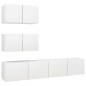 vidaXL Set Mobili TV 4 pz Bianco in Truciolato vidaXL Set Mobili TV 4 pz Bianco in Truciolato
