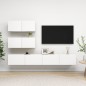 vidaXL Set Mobili Porta TV 4 pz Bianco in Legno Multistrato vidaXL Set Mobili Porta TV 4 pz Bianco in Legno Multistrato