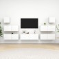 vidaXL Set Mobili Porta TV 7 pz Bianco in Legno Multistrato vidaXL Set Mobili Porta TV 7 pz Bianco in Legno Multistrato