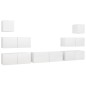 vidaXL Set Mobili Porta TV 7 pz Bianco in Legno Multistrato vidaXL Set Mobili Porta TV 7 pz Bianco in Legno Multistrato