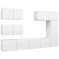 vidaXL Set Mobile TV 6 pz Bianco in Truciolato vidaXL Set Mobile TV 6 pz Bianco in Truciolato