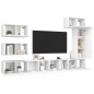 vidaXL Set Mobile TV 8 pz Bianco in Truciolato