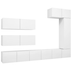 vidaXL Set Mobile TV 7 pz Bianco in Truciolato