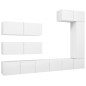 vidaXL Set Mobile TV 7 pz Bianco in Truciolato vidaXL Set Mobile TV 7 pz Bianco in Truciolato