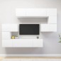 vidaXL Set Mobile TV 8 pz Bianco in Truciolato vidaXL Set Mobile TV 8 pz Bianco in Truciolato
