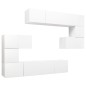vidaXL Set Mobile TV 8 pz Bianco in Truciolato vidaXL Set Mobile TV 8 pz Bianco in Truciolato