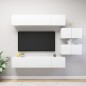 vidaXL Set Mobile TV 6 pz Bianco in Truciolato vidaXL Set Mobile TV 6 pz Bianco in Truciolato