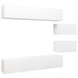 vidaXL Set Mobile TV 6 pz Bianco in Truciolato vidaXL Set Mobile TV 6 pz Bianco in Truciolato