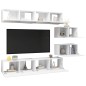 vidaXL Set Mobile TV 6 pz Bianco in Truciolato vidaXL Set Mobile TV 6 pz Bianco in Truciolato