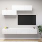 vidaXL Set di Mobili Porta TV 6 pz Bianco in Legno Multistrato vidaXL Set di Mobili Porta TV 6 pz Bianco in Legno Multistrato