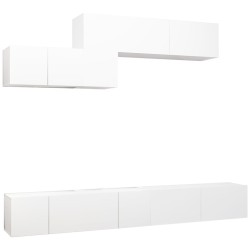 vidaXL Set di Mobili Porta TV 6 pz Bianco in Legno Multistrato