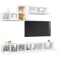 vidaXL Set di Mobili Porta TV 6 pz Bianco in Legno Multistrato vidaXL Set di Mobili Porta TV 6 pz Bianco in Legno Multistrato