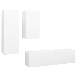 vidaXL Set Mobile TV 4 pz Bianco in Truciolato