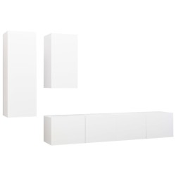 vidaXL Set di Mobili Porta TV 4 pz Bianco in Legno Multistrato