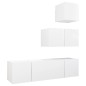 vidaXL Set Mobile TV 4 pz Bianco in Truciolato vidaXL Set Mobile TV 4 pz Bianco in Truciolato