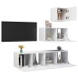 vidaXL Set Mobile TV 4 pz Bianco in Truciolato vidaXL Set Mobile TV 4 pz Bianco in Truciolato